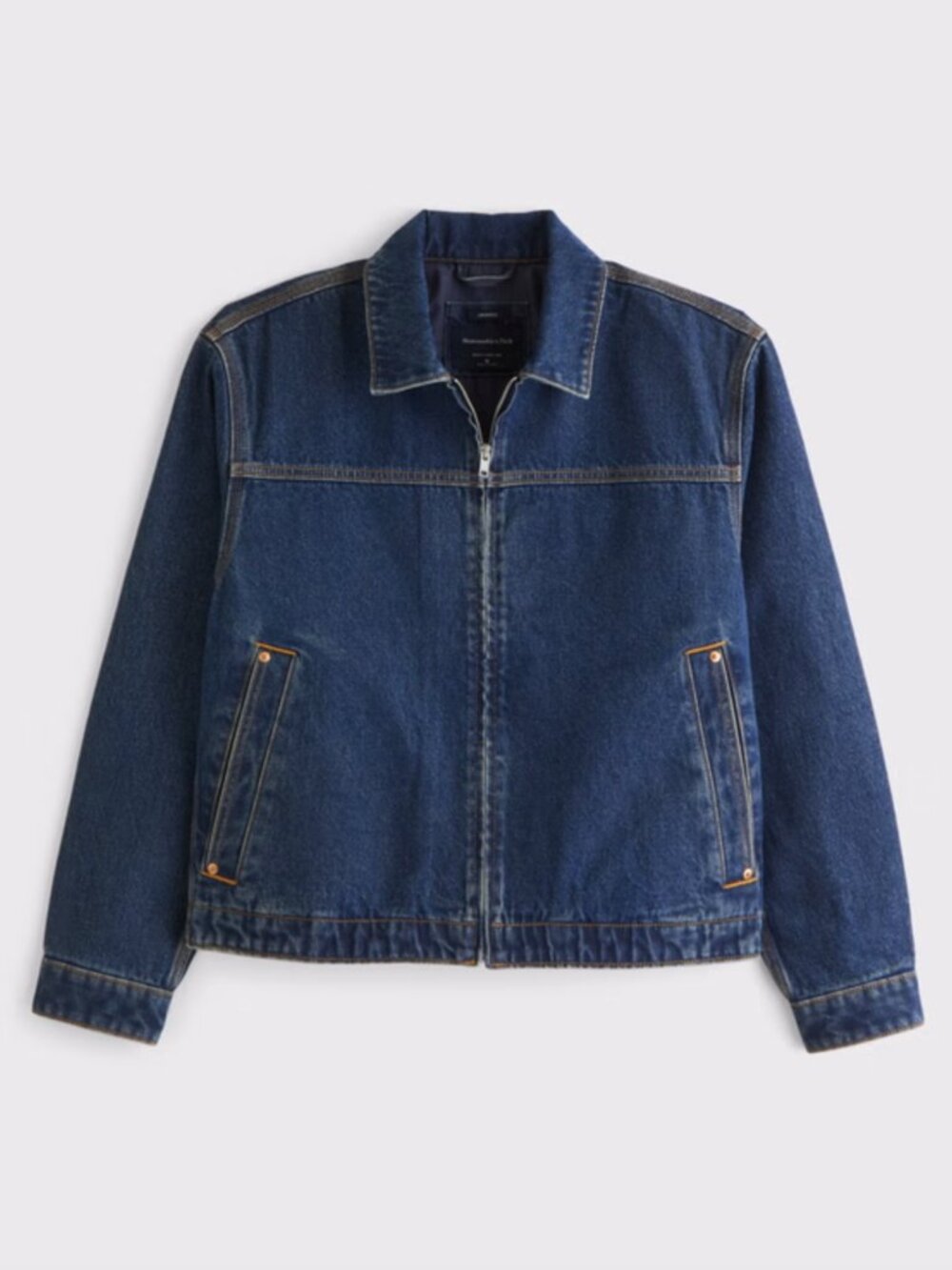 Abercrombie & Fitch Easy Denim Zip Jacket, Rinse, Medium, EUC
